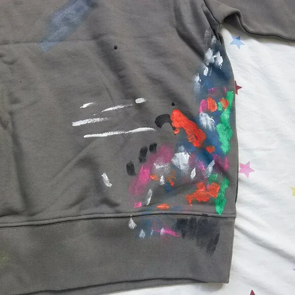 Gallery Dept Hand-Painted Ink Splatter Crew Neck Sweatshirt - Picture 3 of 6